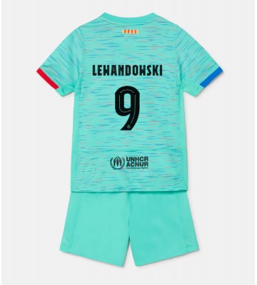 Barcelona Robert Lewandowski #9 Koszulka Trzecich Dziecięca 2023-24 Krótki Rękaw (+ Krótkie spodenki)
